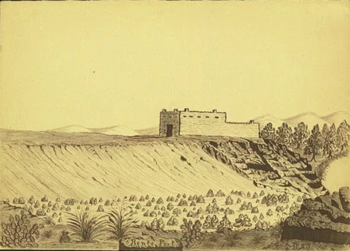 Bent’s New Fort, built by William Bent from 1849 to 1853, lies 30 miles east of the original Bent’s Old Fort on a bluff overlooking the Arkansas River.